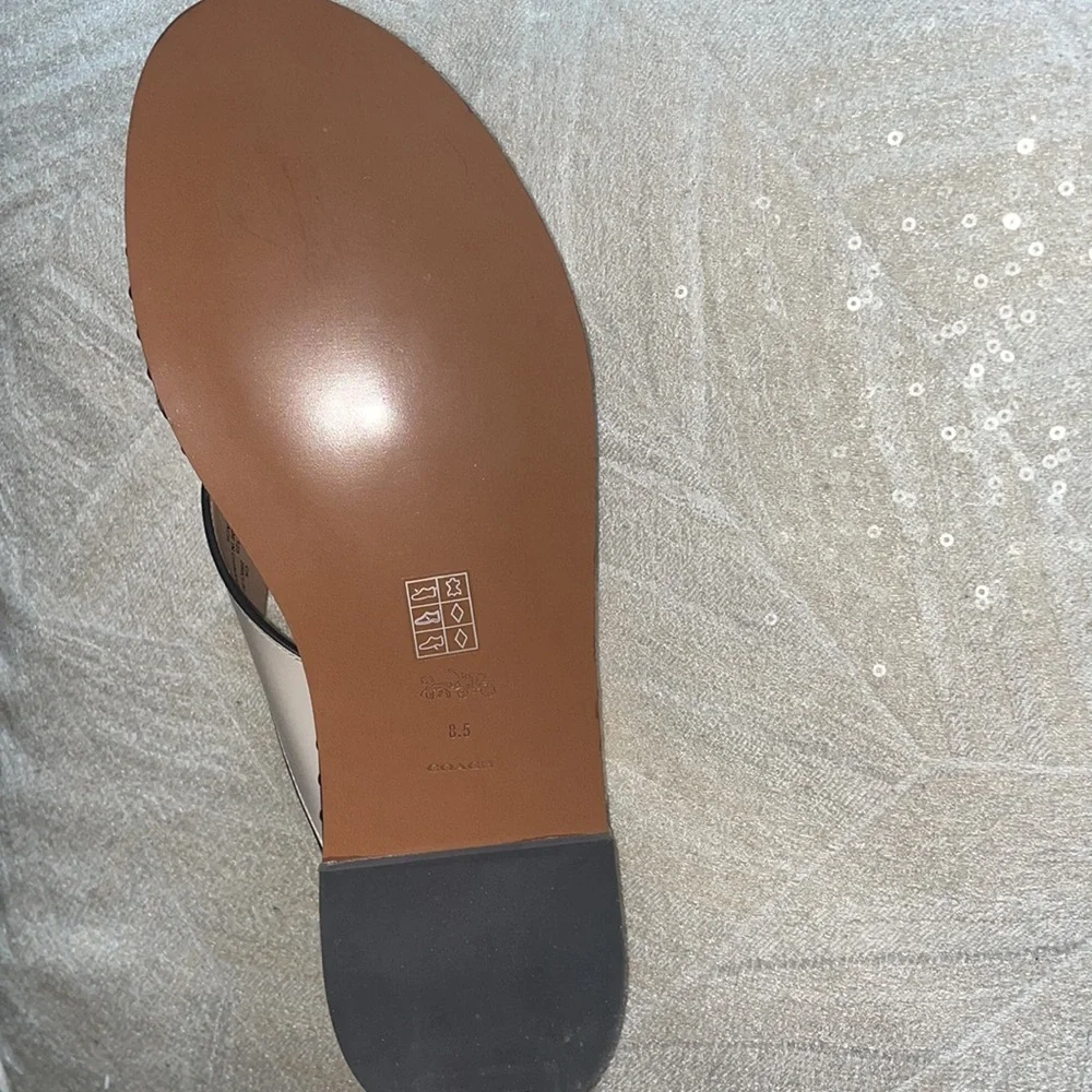 COACH
Hailey Flat Leather Sandals off white 8.5 NIB - Picture 5 of 11